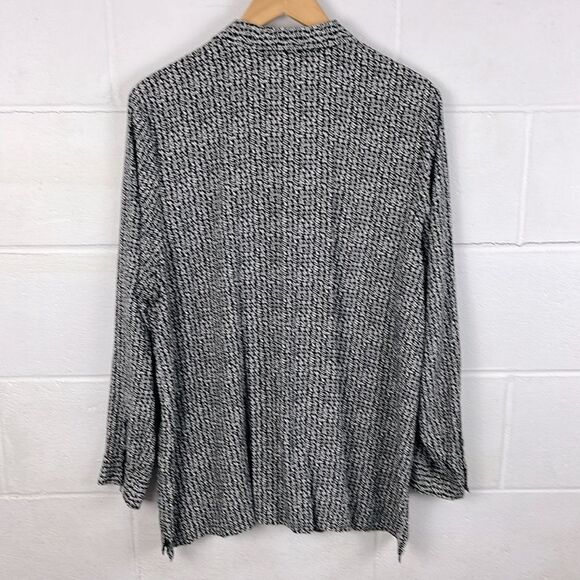 J.Jill patterned button up long sleeve blouse - Picture 5 of 6